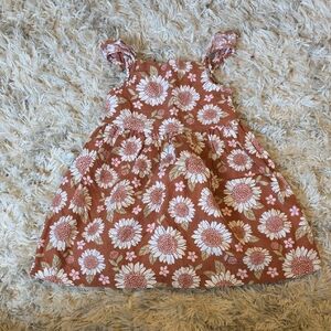 Carter's Rust Floral Sunflower Sundress with Pink Accents